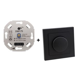 LED dimmer, 0,5 - 200W, con centralino e placca presa elettrica antracite