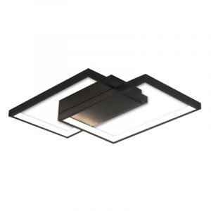 Plafoniera in alluminio nera, Kimber, 45W, bianco regolabile tra caldo e freddo LED, con telecomando