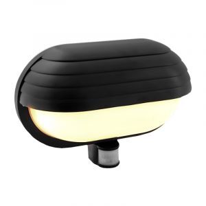 Applique da esterno con sensore di movimento in plastica nera, Killian, IP44