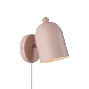 Applique da parete per bambini rosa metallo, Gaston, con interruttore