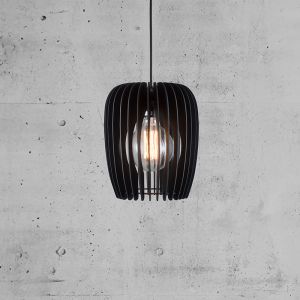 Lampada a sospensione nera in legno, Tribeca