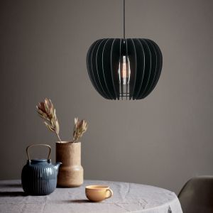 Lampada a sospensione nera in legno, Tribeca