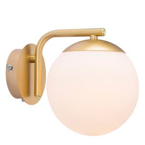 Applique da parete design in ottone, Grant, con interruttore