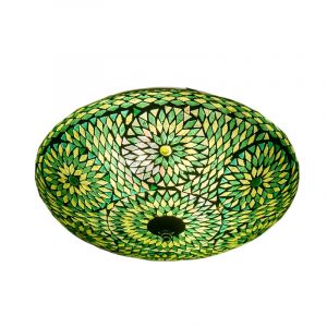 Plafoniera orientale verde in mosaico, Louay, con interruttore