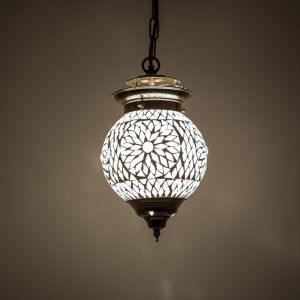 Lampada a sospensione orientale trasparente in mosaico, Nisrin