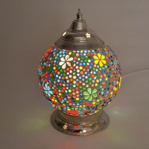 Lampada da tavolo orientale multicolore in mosaico, Sabri
