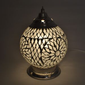 Lampada da tavolo orientale trasparente in mosaico, Sabri