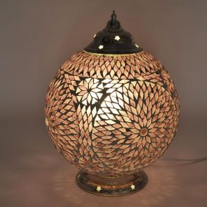 Lampada da tavolo orientale viola in mosaico, Dalil
