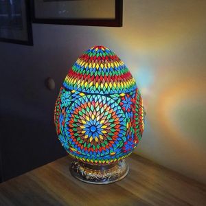 Lampada da tavolo orientale multicolore in mosaico, Lara
