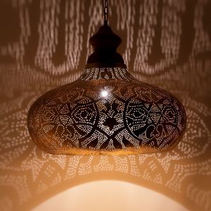 Lampada a sospensione orientale dorata, Zina