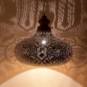 Lampada a sospensione orientale bianca, Zina