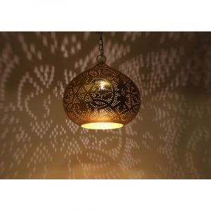 Lampada a sospensione orientale dorata, Noah