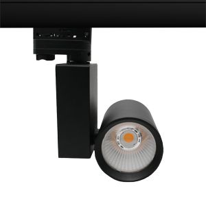 Faretto trifase nero Deena, 28W, 3000K, Pro