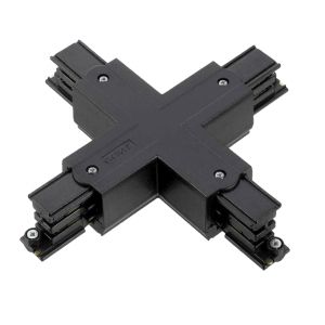 Connettore a X per illuminazione di binari trifase, nero, Pro