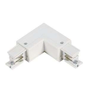 Connettore a L interno per illuminazione su binario trifase, bianco, Pro