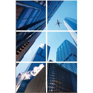 Stampa fotografica grattacielo - set di 6 lastre acriliche con stampa, per pannelli LED 60x60 cm
