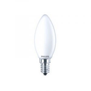 Candela a filamento LED Philips E14 827 B35 opaca, 4,3w