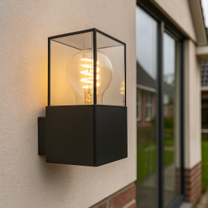 Lampada da esterno nera moderna, Sanel, IP44