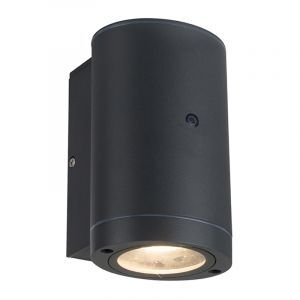 Applique da esterno con sensore crepuscolare antracite in alluminio, Ivana, IP44
