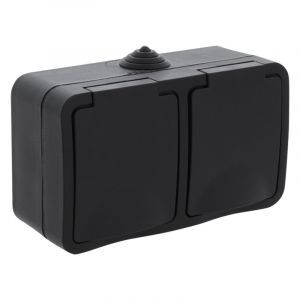Presa Q-Link da parete a 2 vie, contatto di protezione, antispruzzo, orizzontale