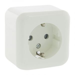 Presa Exin Exo, a plafone, singola, conduttore di protezione, bianco polare