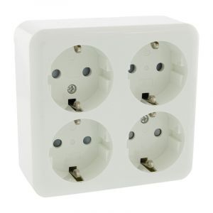 Presa Exin Exo, a plafone, 4 vie, conduttore di protezione, bianco polare