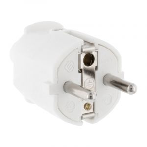 Spina Conduttore di protezione PVC 10/16 Ampere, Bianco
