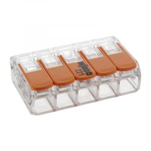 Wago Morsetto per saldatura 5 fori 4mm, richiudibile