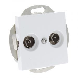 Q-Link S-Line presa da incasso radio/TV, bianco polare