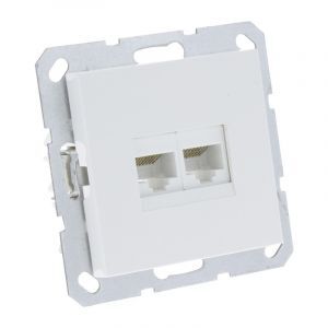 Q-Link S-Line Presa da incasso Telefono/Dati 2X8 poli, bianco polare