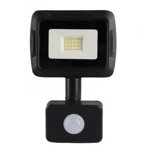 Riflettore con sensore nero in alluminio, Miro, 10W, 6000K LED, IP65