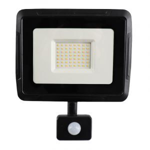 Riflettore con sensore nero in alluminio, Miro, 50W, 3000K LED, IP65