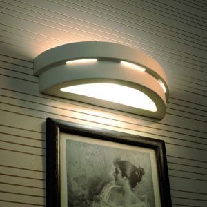 Lampada da parete up down in vetro bianca, Lidwina