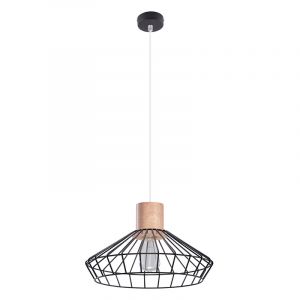 Lampada a sospensione in legno marrone, Gesina
