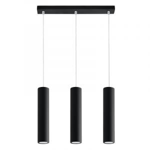 Lampada a sospensione in alluminio nera, Harley
