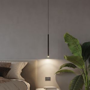Lampada a sospensione in alluminio nera, Hillary