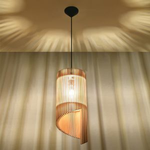 Lampada a sospensione in legno marrone, Guiseppe