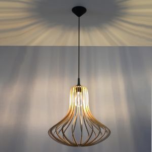 Lampada a sospensione in legno marrone, Grada