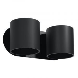 Lampada da parete up down in alluminio nera, Amely