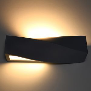 Lampada da parete up down in vetro nera, Annick