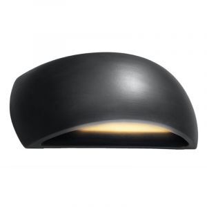 Lampada da parete up down in vetro nera, Laurenz