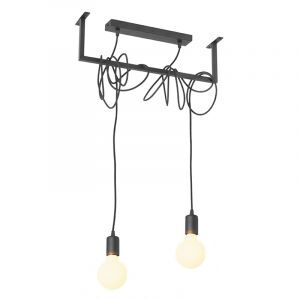 Lampada a sospensione in acciaio nera, Lauraine