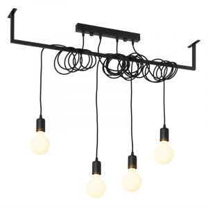 Lampada a sospensione in acciaio nera, Lauraine