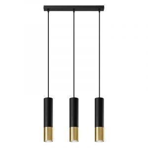 Lampada a sospensione in alluminio dorata, Hediye