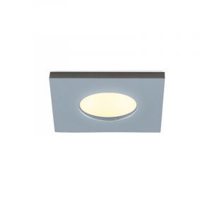 Faretto da incasso cromato quadrato Dico, IP65, dimmerabile