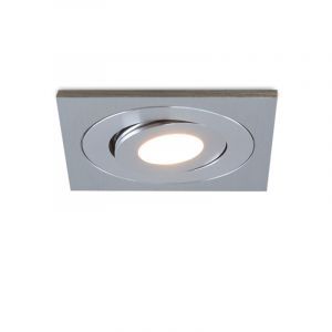 Rona faretto da incasso orientabile quadrato per veranda, IP44, dimmerabile, cromo