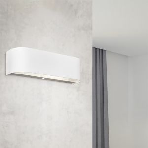 Lampada da parete up down bianca in vetro, Tomaso, 3,1W, 3000K LED