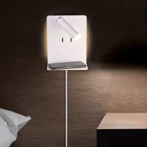 Applique da parete design bianca, Ricciolo, 3W, 3000K LED, con interruttore