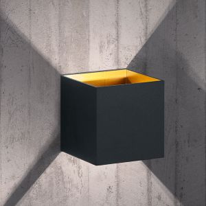 Lampada da parete up down moderna nera, Eva, 4,3W, 3000K LED