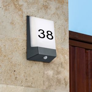 Applique da esterno con sensore crepuscolare moderna nera, Bernadette, 9W, 3000K LED, IP54